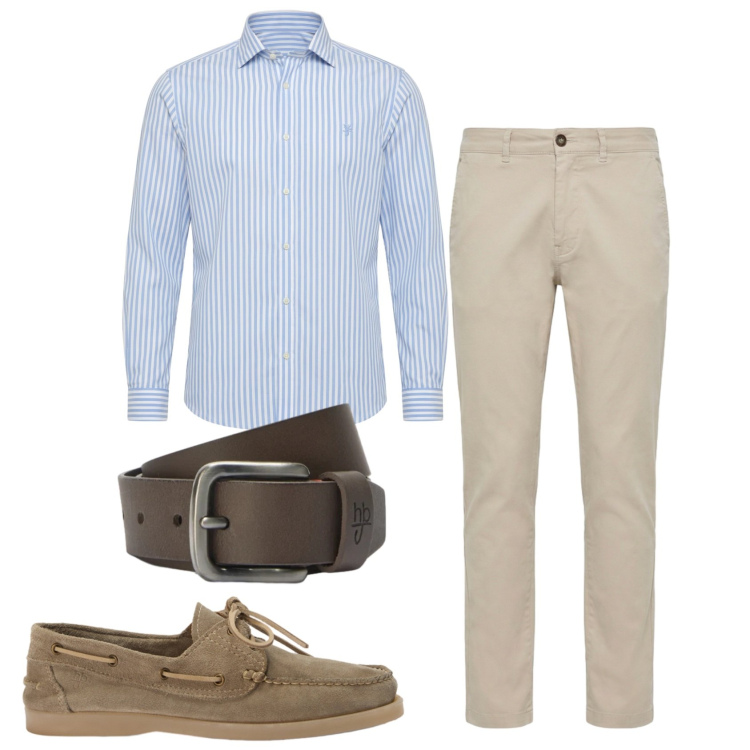 Outfit uomo - Total look #2439640. Stile Business/Elegante per Tutti i giorni. Abbinamento con scarpe stringate, pantaloni, camicie, cinture.