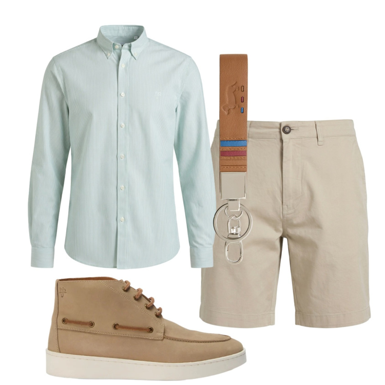 Outfit uomo - Total look #2439815. Stile Casual per Tutti i giorni. Abbinamento con portachiavi, camicie, bermuda, stivali e stivaletti.
