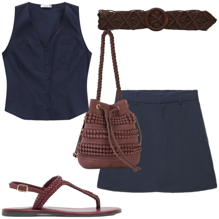 Outfit donna - Raffinatezza in pantaloncino. Stile Chic per Tutti i giorni. Abbinamento con borse a secchiello, ciabatte, cinture, shorts, camicie.