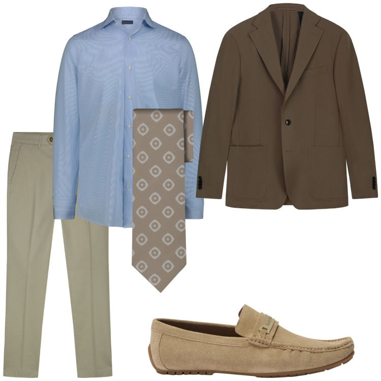 Outfit uomo - Total look #2439900. Stile Business/Elegante per Cerimonia. Abbinamento con scarpe stringate, cravatte, camicie, giacche, pantaloni.