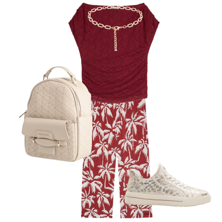 Outfit donna - Viaggio. Stile Casual per Tutti i giorni. Abbinamento con pantaloni, cinture, zaini, sneakers, t-shirt.