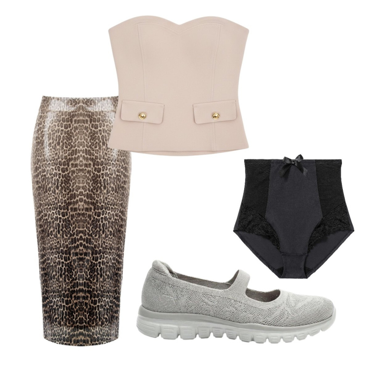 Outfit donna - E chi mi ferma. Stile Sexy per Serata fuori. Abbinamento con culotte, ballerine, gonne longuette, top.