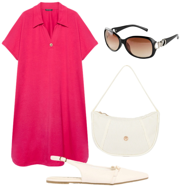 Outfit donna - Total look #2440092. Stile Glamour per Tutti i giorni. Abbinamento con ballerine, occhiali da sole, borse a mano, vestiti corti.