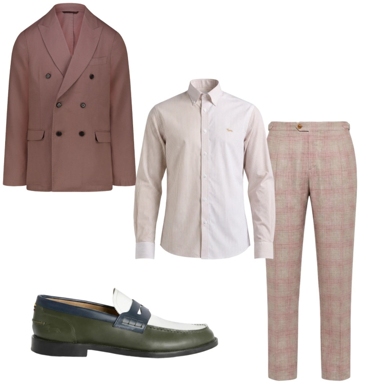 Outfit uomo - Total look #2440112. Stile Business/Elegante per Cerimonia. Abbinamento con scarpe stringate, pantaloni, camicie, giacche.