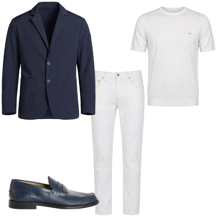 Outfit uomo - Total look #2440114. Stile Business/Elegante per Ufficio. Abbinamento con jeans, t-shirt, scarpe stringate, giacche.