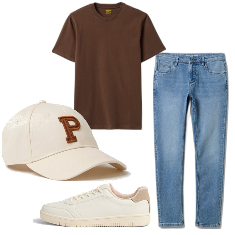 Outfit hombre - Urban look. Estilo Urban para Todos los días. Combinación con sneakers, vaqueros pitillo, camiseta, sombreros o gorros con visera.