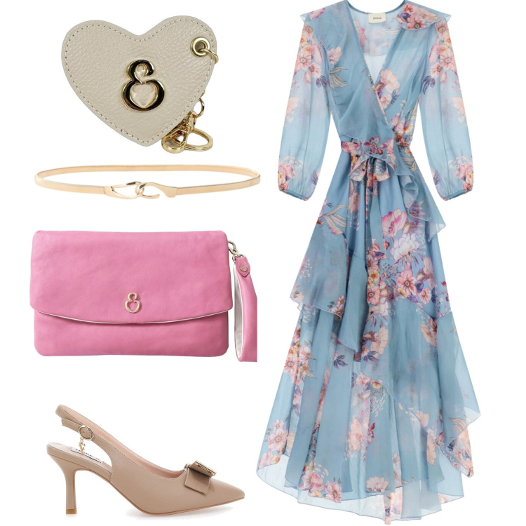 Outfit donna - Impalpabile. Stile Chic per Cerimonia. Abbinamento con pochette, portachiavi, cinture, vestiti lunghi, décolleté.