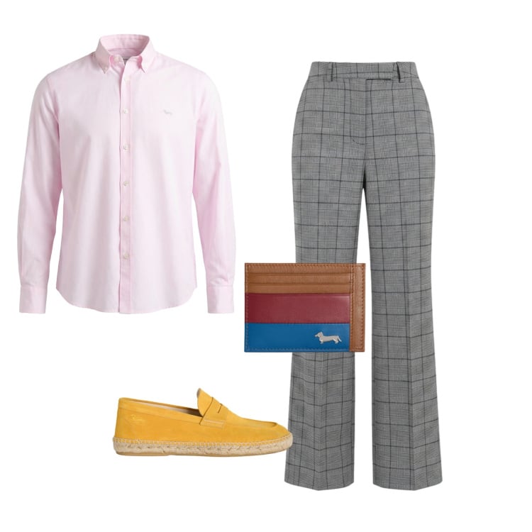 Outfit uomo - Total look #2440268. Stile Business/Elegante per Ufficio. Abbinamento con camicie, portafogli, espadrillas, pantaloni.