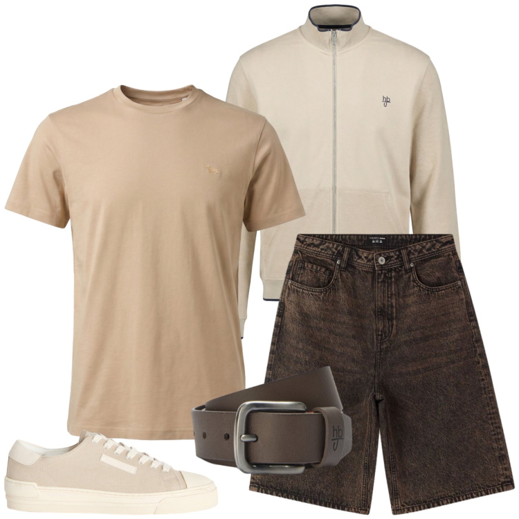 Outfit uomo - Total look #2440288. Stile Casual per Tutti i giorni. Abbinamento con sneakers, t-shirt, felpe, cinture, bermuda.