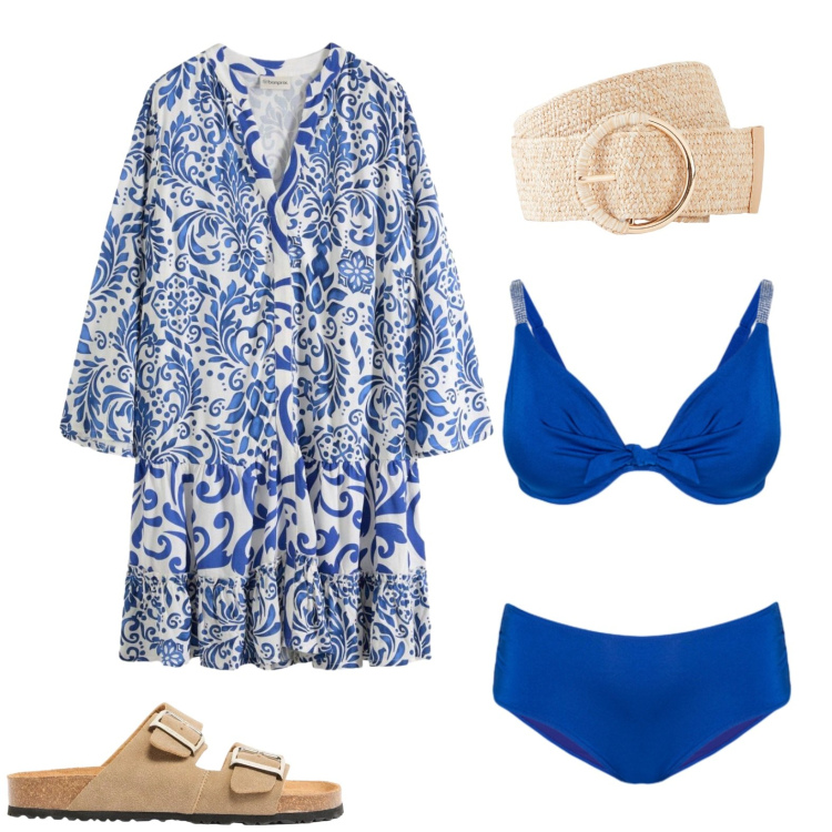 Outfit donna - La mia valigia per le spiagge del Sud. Stile Boho per Mare. Abbinamento con vestiti da spiaggia, cinture, ciabatte, bikini.