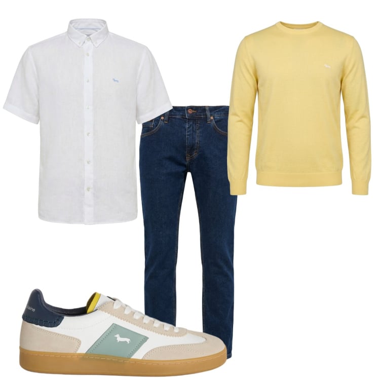 Outfit uomo - Total look #2440412. Stile Casual per Tutti i giorni. Abbinamento con pantaloni, sneakers, pullovers, camicie a manica corta.