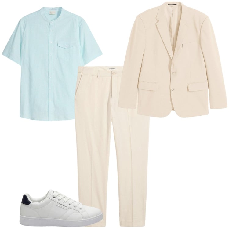 Outfit uomo - Total look #2440459. Stile Business/Elegante per Cerimonia. Abbinamento con pantaloni, giacche, sneakers, camicie a manica corta.