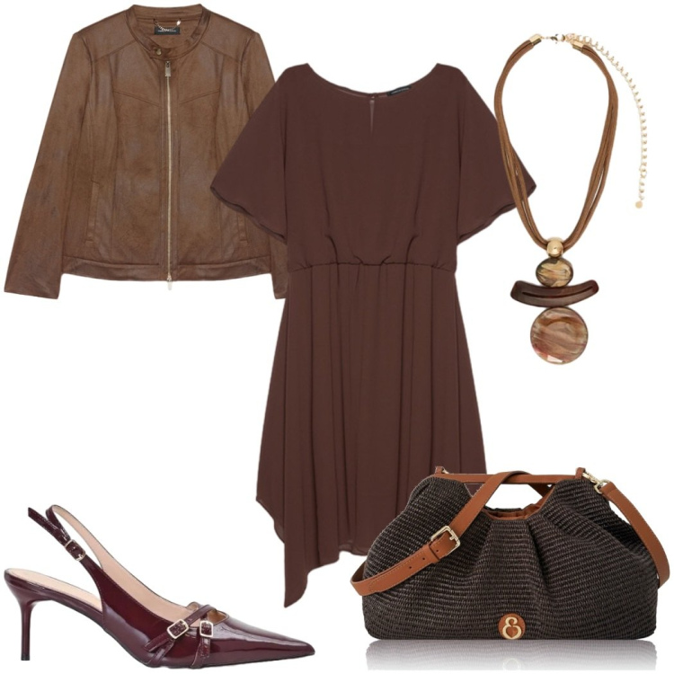 Outfit donna - Aperitivo d’estate -il vestito midi. Stile Trendy per Serata fuori. Abbinamento con clutch, vestiti midi/longuette, blazer, ciondoli, décolleté.