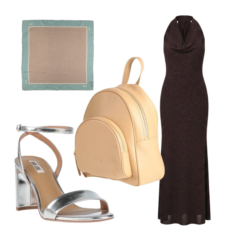 Outfit donna - Anniversario. Stile Casual chic per Cerimonia. Abbinamento con zaini, sciarpe, sandali in pelle, vestiti lunghi.