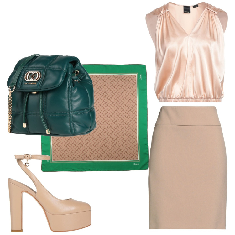 Outfit donna - Aperitivo d’estate. Stile Chic per Serata fuori. Abbinamento con top, minigonne, décolleté, sciarpe, valigie.