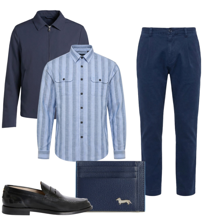 Outfit uomo - Total look #2440650. Stile Urban per Tutti i giorni. Abbinamento con portafogli, camicie, pantaloni, scarpe stringate, giacche.