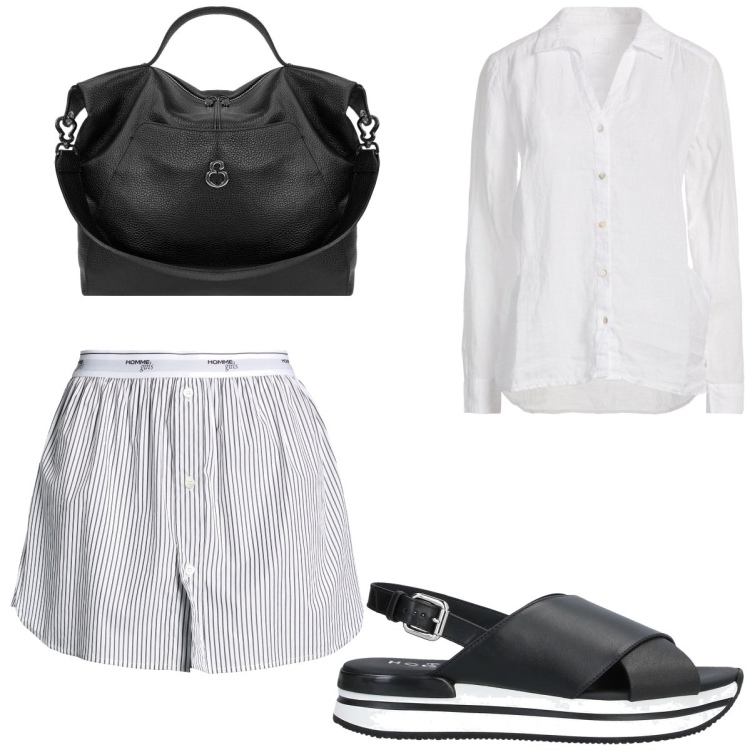 Outfit donna - Valigia per le vacanze. Stile Casual per Tutti i giorni. Abbinamento con minigonne, camicie, sandali in pelle, borse a spalla.