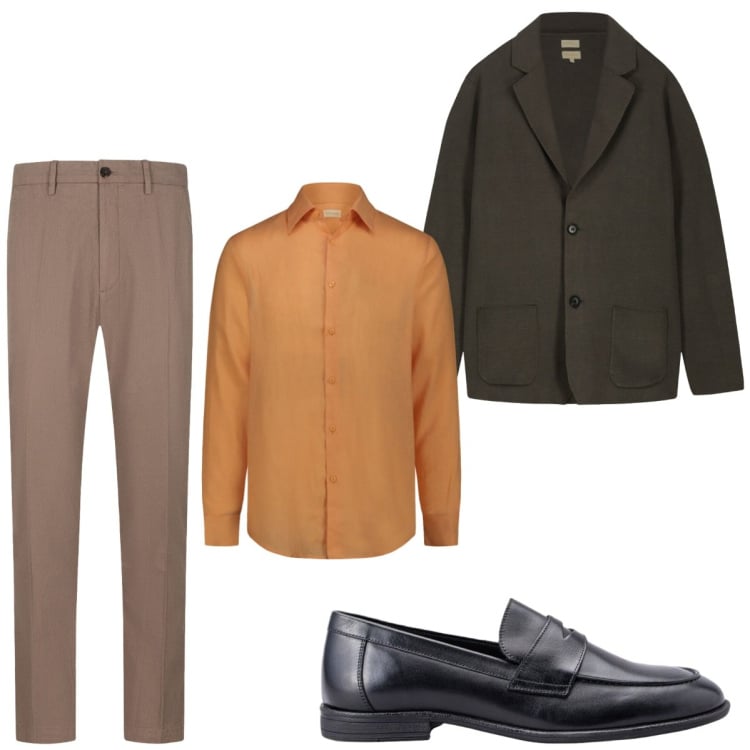 Outfit uomo - Cerimonia d\'estate. Stile Business/Elegante per Cerimonia. Abbinamento con cardigans, scarpe stringate, camicie, pantaloni.