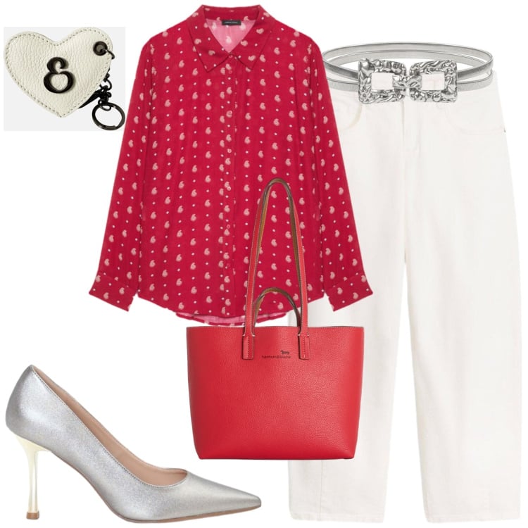 Outfit donna - Total look #2440776. Stile Casual per Tutti i giorni. Abbinamento con pantaloni, shopping bag, portachiavi, camicie, cinture, décolleté.