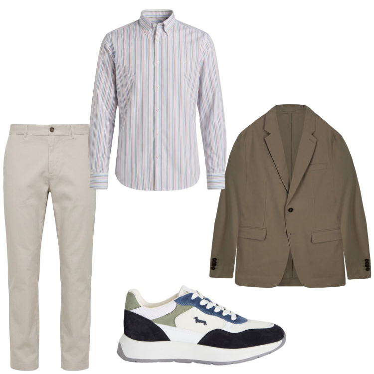Outfit uomo - Total look #2440779. Stile Business/Elegante per Ufficio. Abbinamento con sneakers, pantaloni, camicie, giacche.