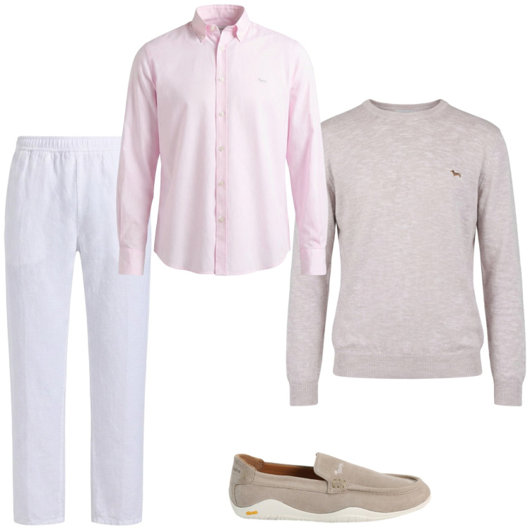 Outfit uomo - Total look #2440781. Stile Business/Elegante per Ufficio. Abbinamento con camicie, pullovers, pantaloni, scarpe stringate.