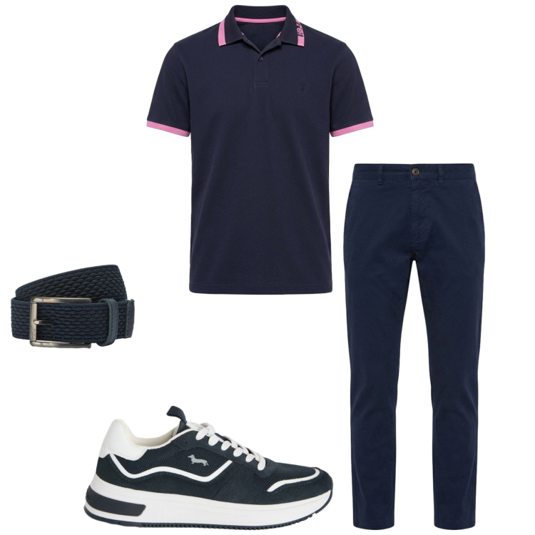 Outfit uomo - Harmont &Blaine. Stile Casual per Tutti i giorni. Abbinamento con sneakers, pantaloni, polo, cinture.