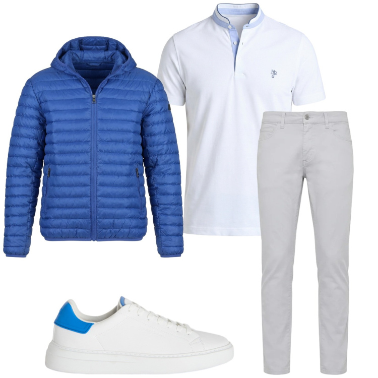 Outfit uomo - Total look #2440987. Stile Trendy per Tutti i giorni. Abbinamento con sneakers, pantaloni, polo, piumini.