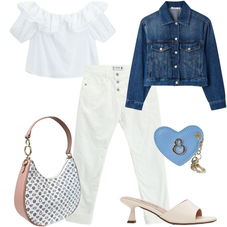 Outfit donna - Total look #2441064. Stile Casual chic per Tutti i giorni. Abbinamento con sandali, borse a spalla, portachiavi, cappotti, pantaloni, bluse.