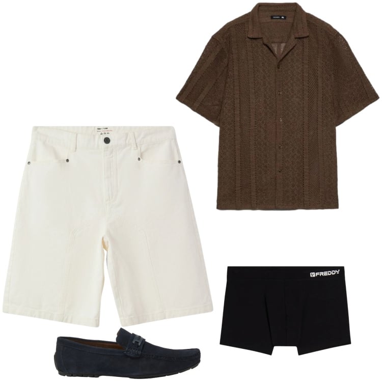 Outfit uomo - Total look #2441090. Stile Casual per Tutti i giorni. Abbinamento con scarpe stringate, bermuda, camicie a manica corta, boxer.