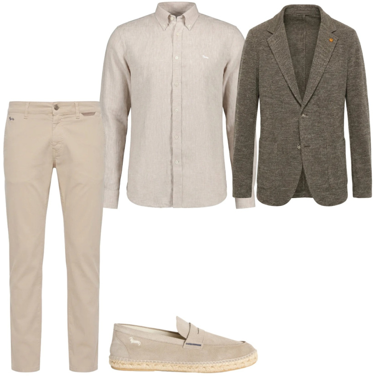 Outfit uomo - Total look #2441093. Stile Business/Elegante per Ufficio. Abbinamento con pantaloni, giacche, espadrillas, camicie.