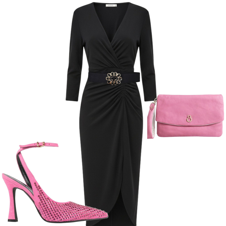 Outfit donna - Abiti passapartour. Stile Chic per Cerimonia. Abbinamento con décolleté, pochette, vestiti midi/longuette, cinture.