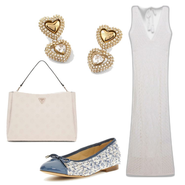 Outfit mujer - Urban style. Estilo Urban para Todos los días. Combinación con vestidos largos, bailarinas, bolsos de mano, pendientes.