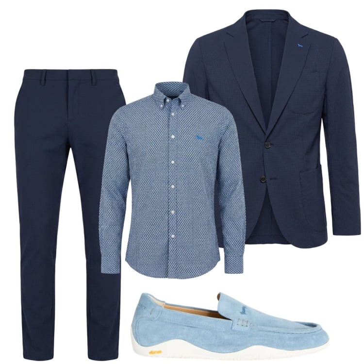 Outfit uomo - Eventi. Stile Business/Elegante per Cerimonia. Abbinamento con scarpe stringate, pantaloni chino, giacche, camicie.