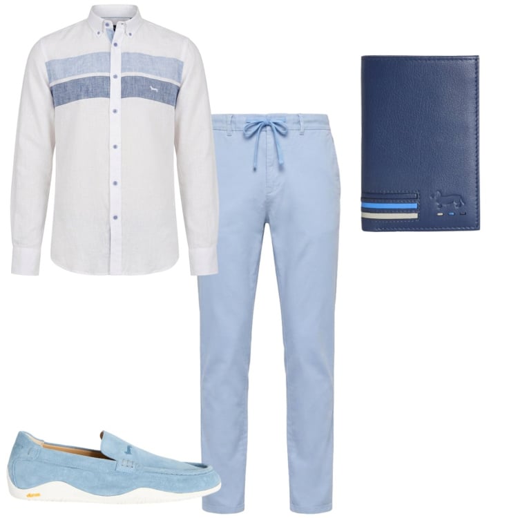 Outfit uomo - Total look #2441264. Stile Business/Elegante per Ufficio. Abbinamento con portafogli, scarpe stringate, pantaloni, camicie.