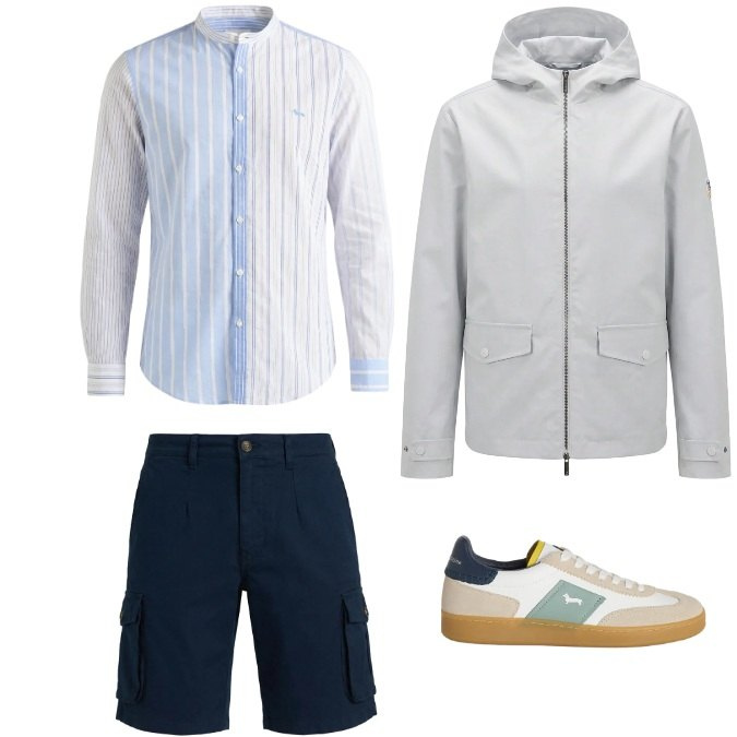 Outfit uomo - Total look #2441480. Stile Casual per Tutti i giorni. Abbinamento con sneakers, giacche, camicie, bermuda.