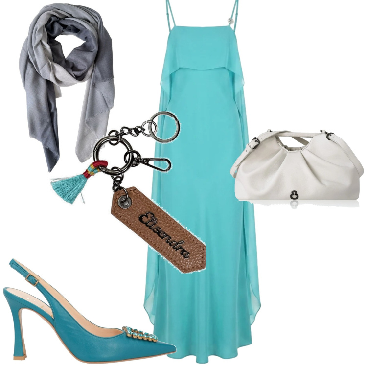 Outfit donna - Total look #2441547. Stile Chic per Serata fuori. Abbinamento con décolleté, clutch, foulard, portachiavi, vestiti lunghi.