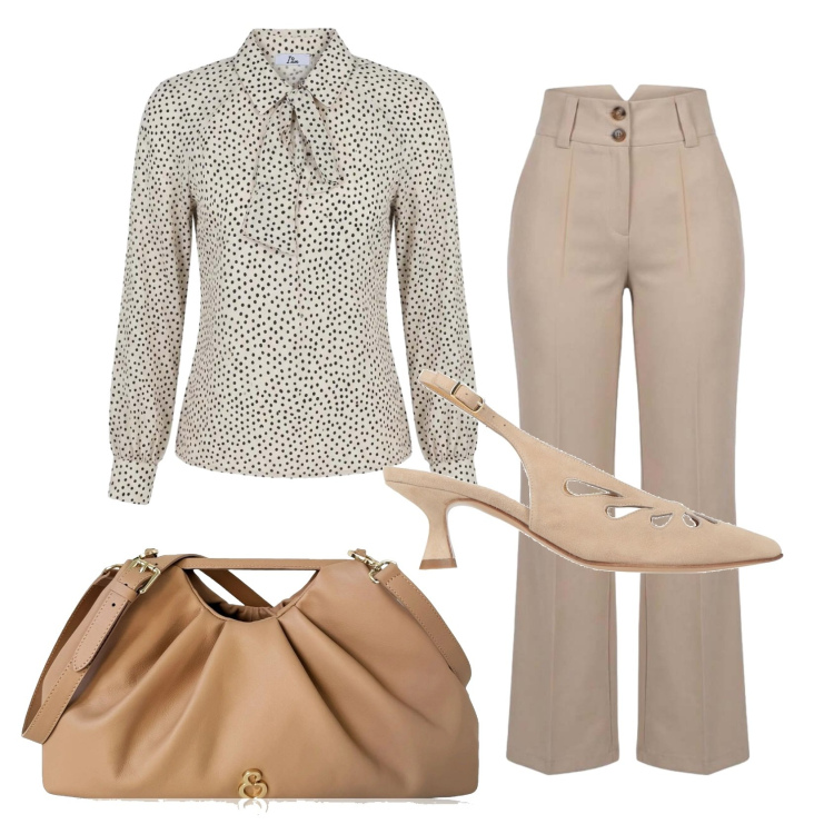 Outfit donna - Total look #2441627. Stile Bon Ton per Ufficio. Abbinamento con décolleté, bluse, pantaloni, clutch.
