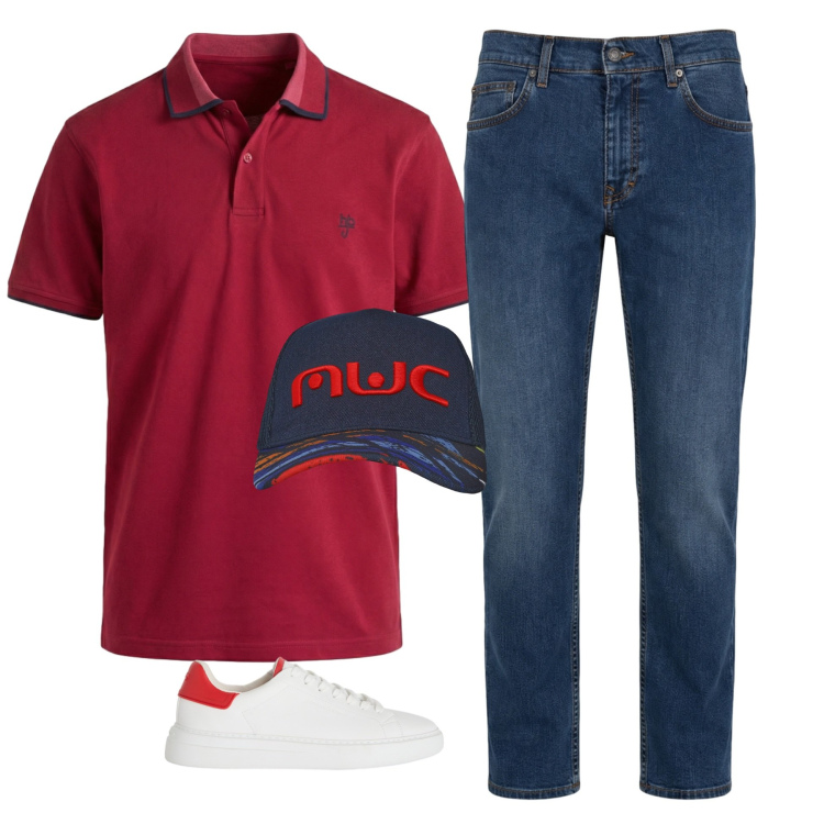 Outfit uomo - Total look #2441861. Stile Business/Elegante per Serata speciale. Abbinamento con jeans, sneakers, polo, cappelli con visiera.