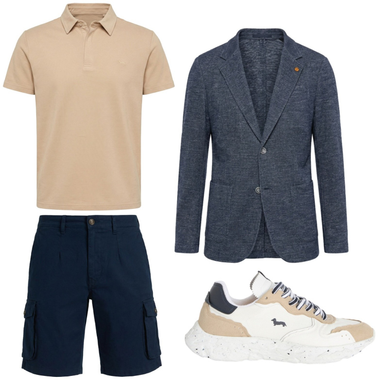 Outfit uomo - Total look #2441862. Stile Trendy per Tutti i giorni. Abbinamento con sneakers, polo, giacche, bermuda.