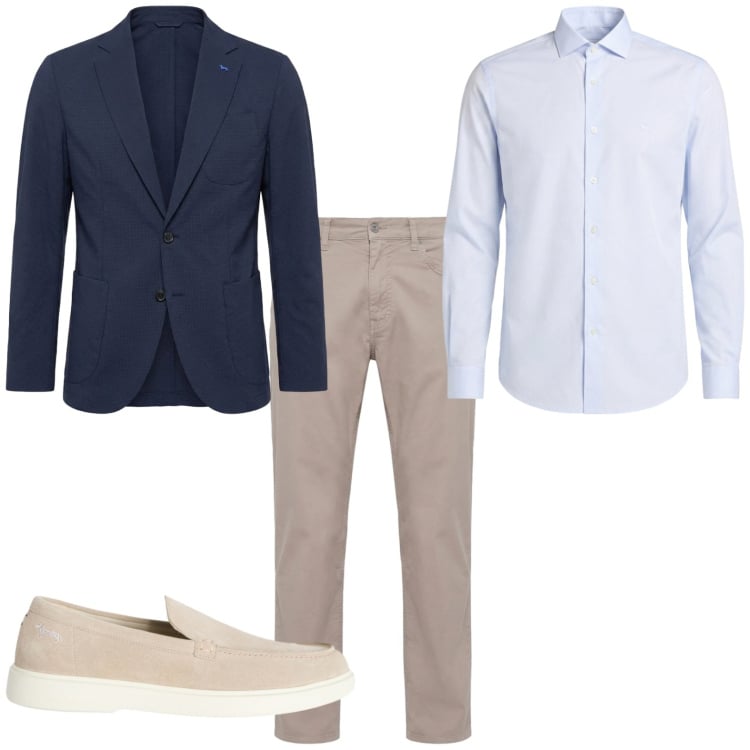 Outfit uomo - Total look #2441876. Stile Business/Elegante per Ufficio. Abbinamento con scarpe stringate, pantaloni, giacche, camicie.