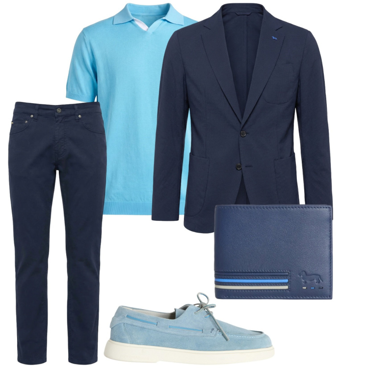 Outfit uomo - Total look #2441964. Stile Trendy per Serata speciale. Abbinamento con portafogli, polo, pantaloni, scarpe stringate, giacche.