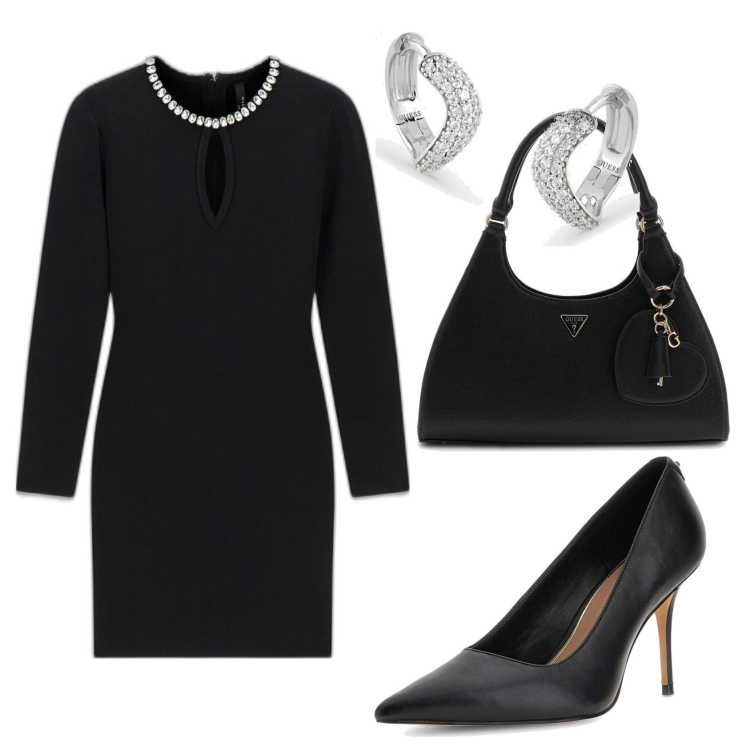 Outfit mujer - Bon ton. Estilo Bon Ton para Noche/Fiesta elegante. Combinación con salones, bolsos de mano, vestidos largos, pendientes.