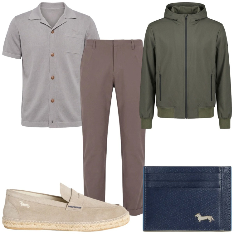Outfit uomo - Total look #2442063. Stile Casual per Tutti i giorni. Abbinamento con portafogli, pantaloni, espadrillas, camicie a manica corta, giacche.