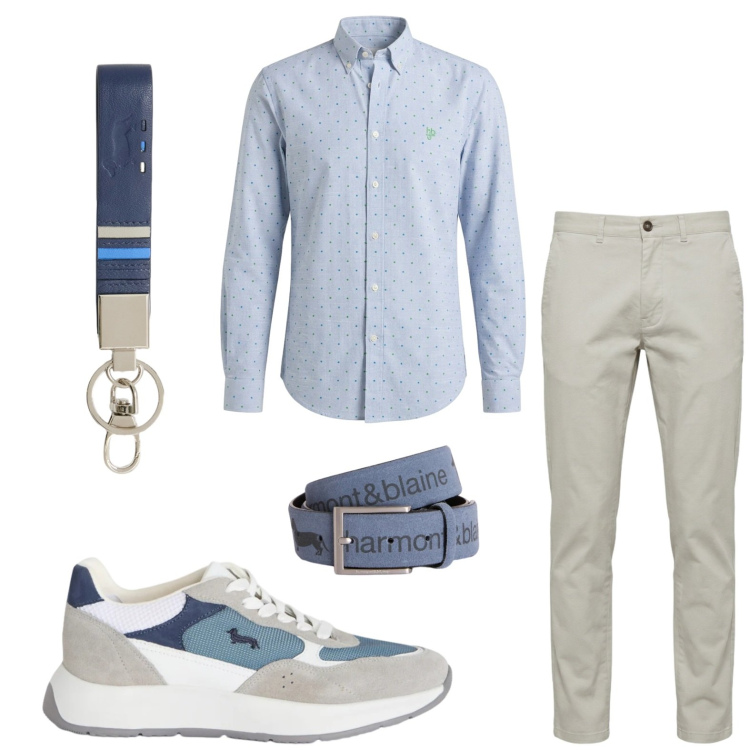 Outfit uomo - Valigia uomo per le vacanze. Stile Casual per Tutti i giorni. Abbinamento con sneakers, cinture, portachiavi, pantaloni, camicie.