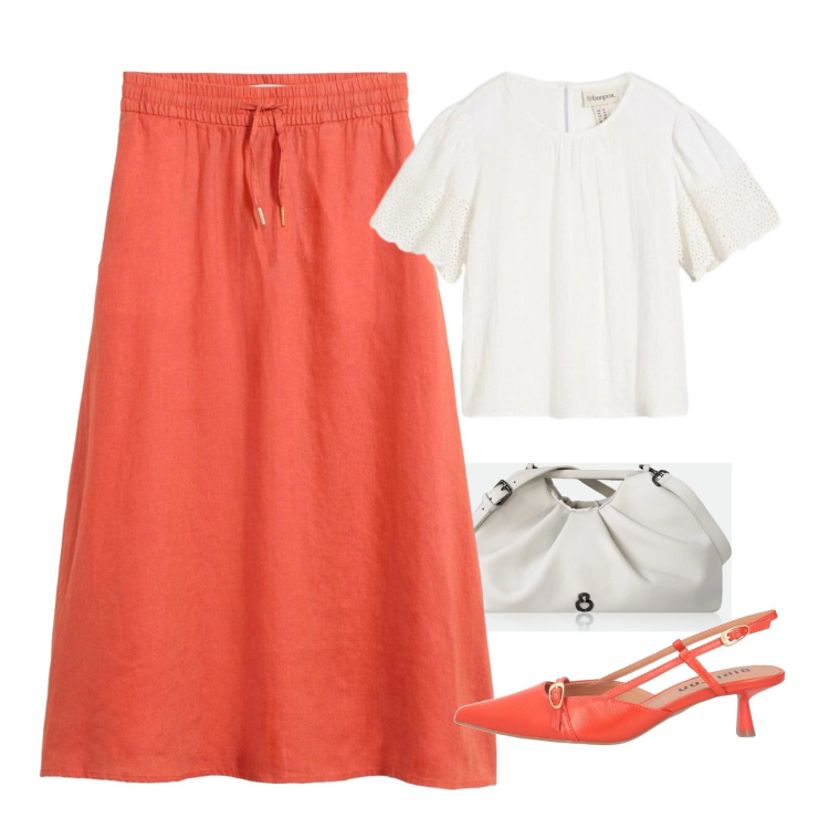 Outfit donna - Must have linen. Stile Bon Ton per Serata fuori. Abbinamento con décolleté, bluse, gonne lunghe, clutch.