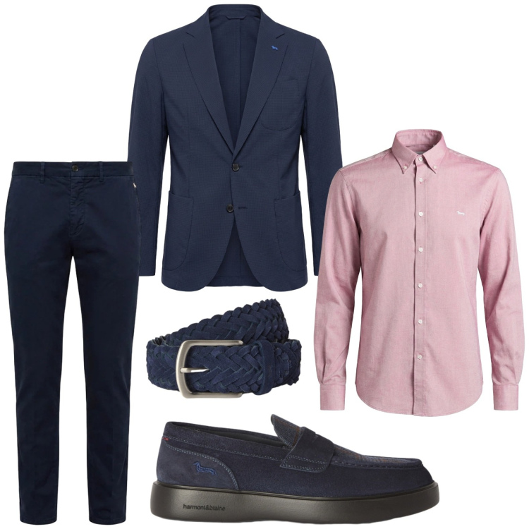 Outfit uomo - Ufficio style. Stile Trendy per Ufficio. Abbinamento con camicie, pantaloni chino, giacche, scarpe stringate, cinture.