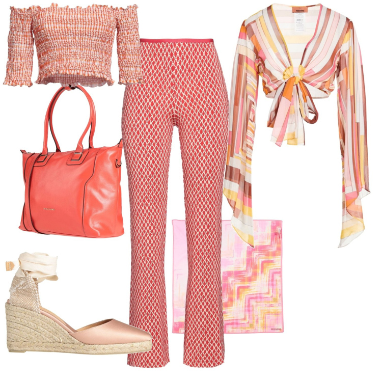 Outfit donna - Total look #2442146. Stile Casual per Tutti i giorni. Abbinamento con leggings, sciarpe, zaini, top, espadrillas, blazer.