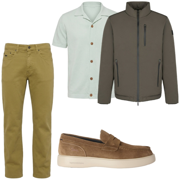Outfit uomo - Urban style. Stile Trendy per Tutti i giorni. Abbinamento con camicie a manica corta, scarpe stringate, jeans, giacche.