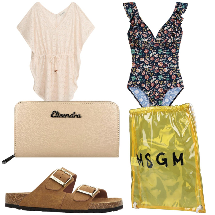Outfit donna - Voglia di mare. Stile Casual per Mare. Abbinamento con zaini, costumi interi, ciabatte, vestiti da spiaggia, portafogli.
