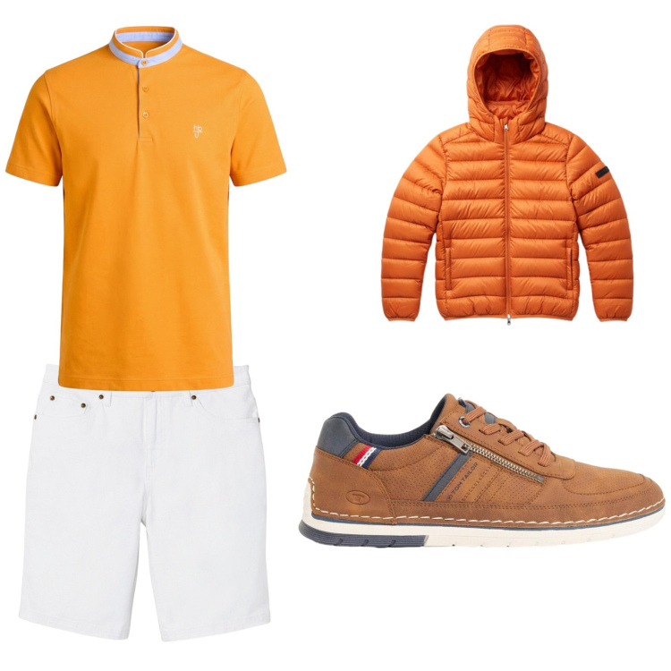 Outfit uomo - Total look #2442263. Stile Trendy per Tutti i giorni. Abbinamento con bermuda, sneakers, polo, bomber.